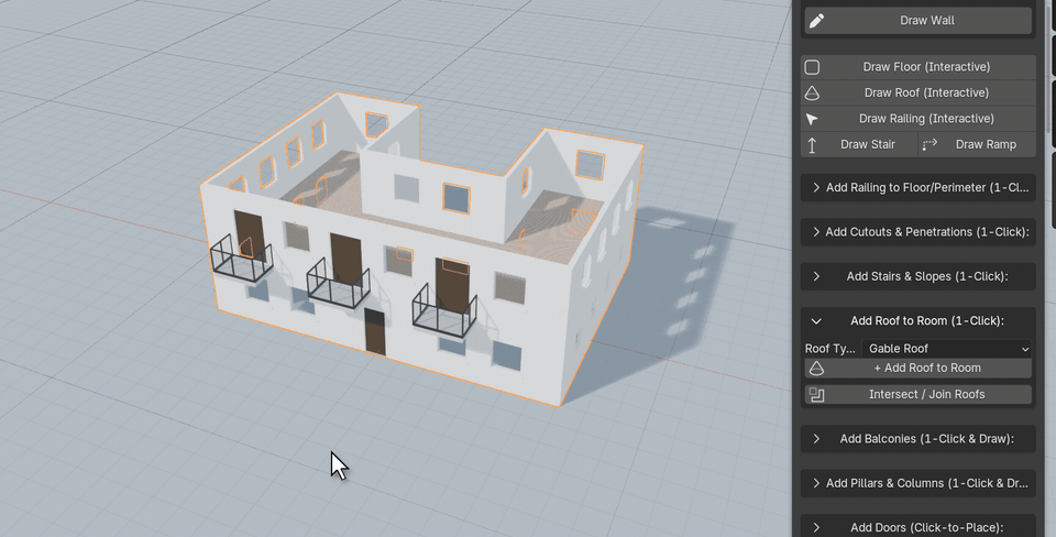 Roof variations on a U-shaped building