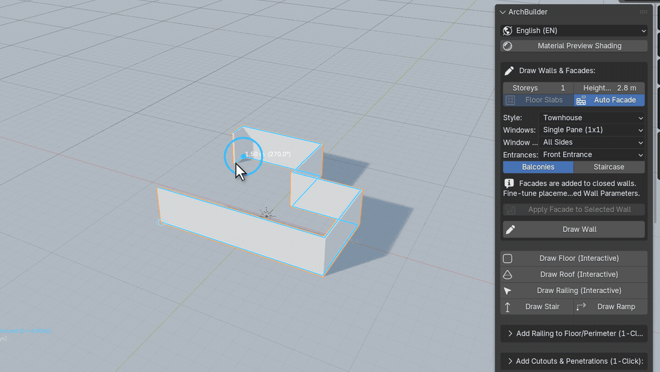 Adding storeys with the arrow keys while drawing