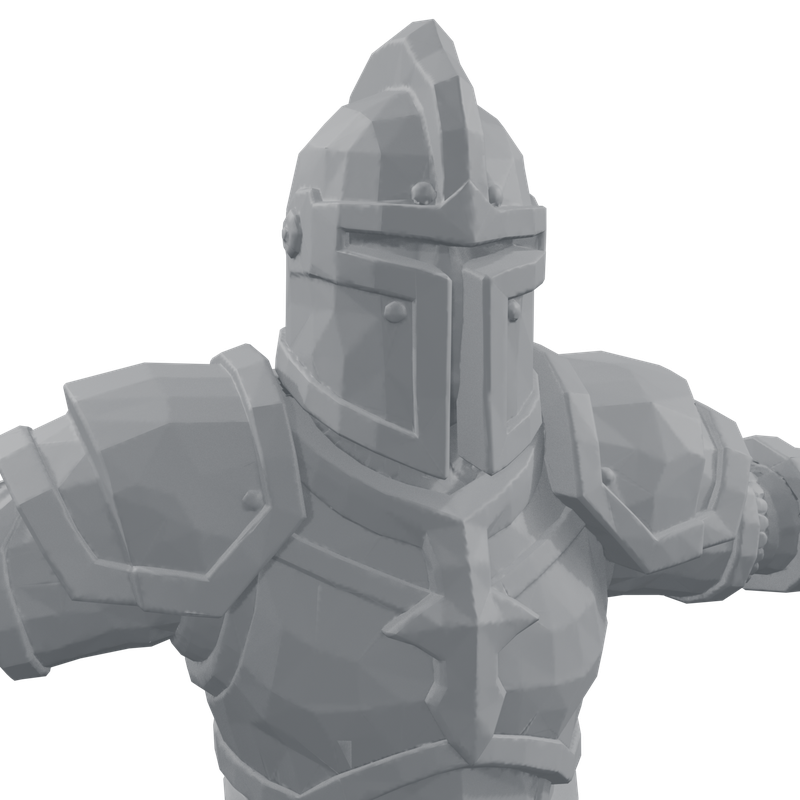 The 50,000-triangle knight with a baked normal map
